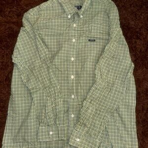 Chaps Ralph Lauren Men's Green Checkered Shirt